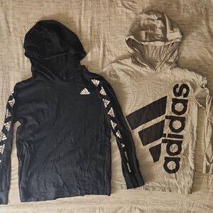 Adidas Black and Gray Logo T Shirt Hoodies